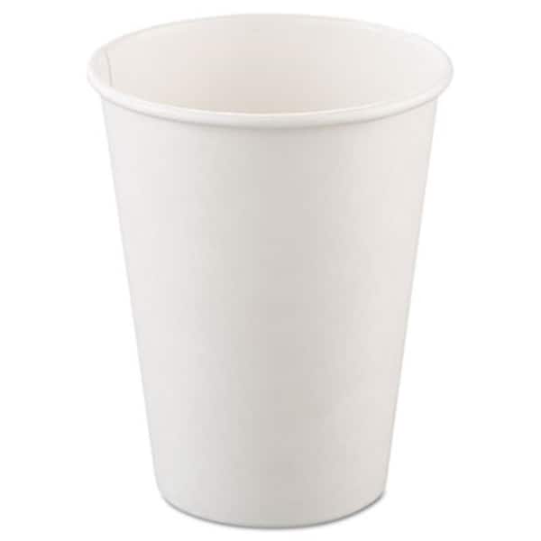 Coolcollectibles Single-Sided Poly Paper Hot Cups; 12oz; White; 50/Bag; 20 Bags/Carton CO39719 - main